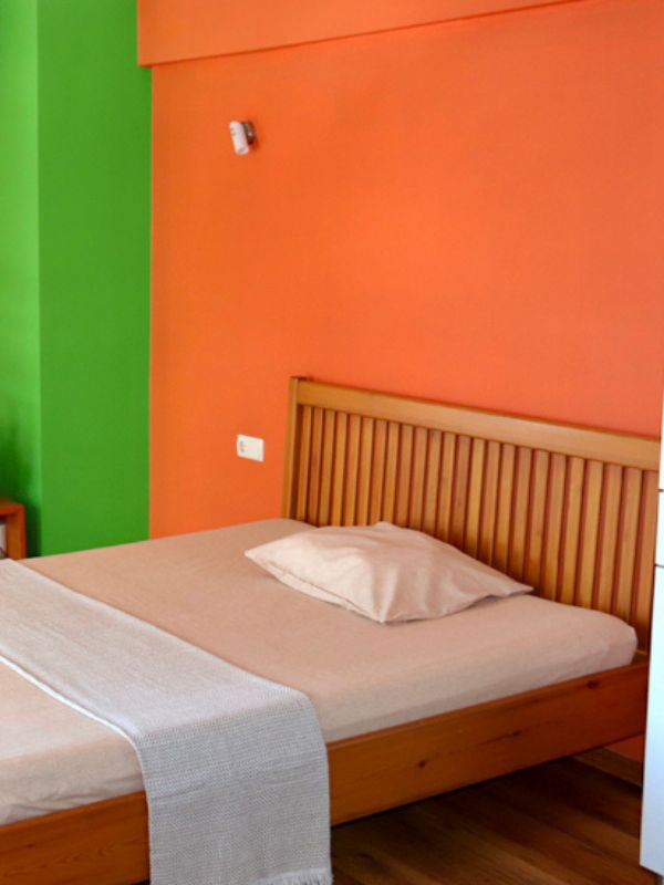 Bett im Gästezimmer